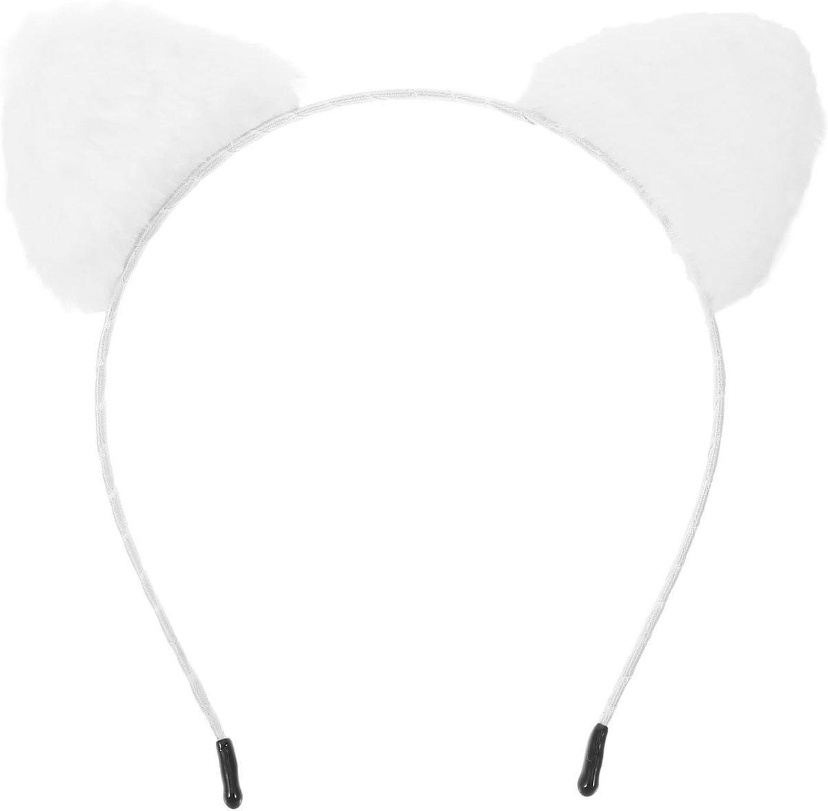 Schattige kattenoren haarband voor kostuums, dierenfeestjes en spa-dagen - Pluche witte haarband met oortjes