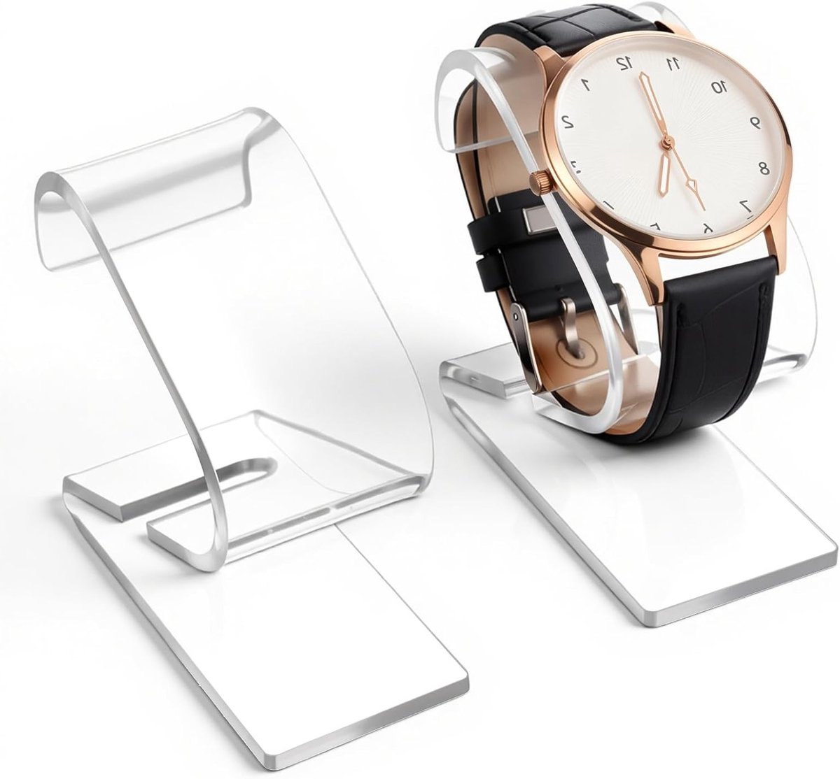 Transparante Horloge Stand - 2 Stuks Acryl Horlogehouder voor Weergave van Heren en Dames Horloges, Ideaal als Accessoire en Organisator