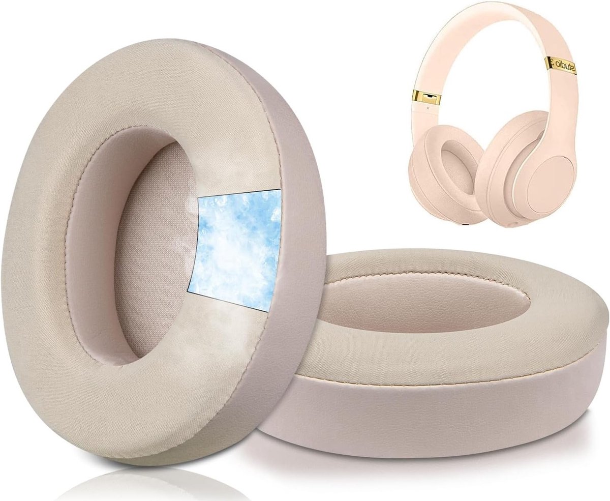 Vervangende Oorkussens voor Beats Studio 2 & 3 Hoofdtelefoons - Gel Oorkussens met Geluidsisolatie en Comfortabele Pasvorm - Satin Goud