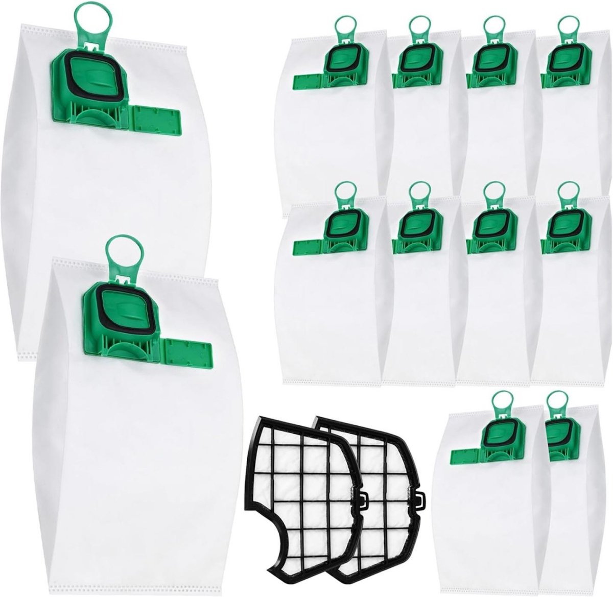 GELLDG Stofzuigeraccessoireset - 14-delige - Huishoudelijke apparaten - 12 Stofzakken + 2 Filters - Reuk- en slijtvast - Geschikt voor Vorwerk Kobold VK140 VK150 FP140 FP150 - Hoogrendement Microvezel Filterzakken