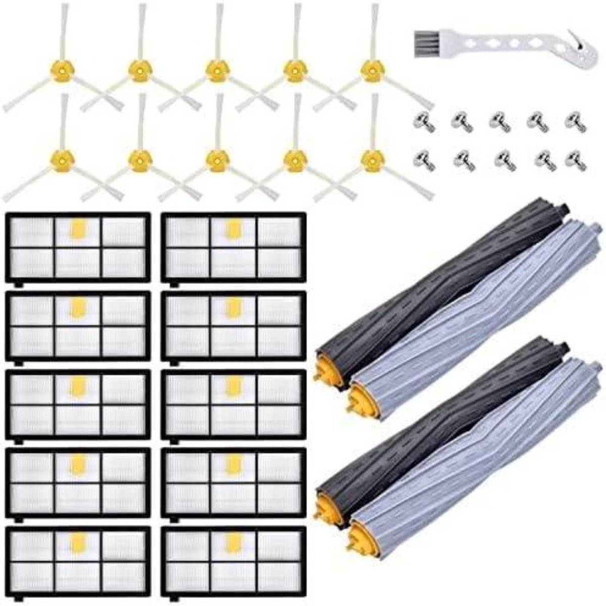 GELLDG Vervangingsonderdelen & Borstelset – 23-delige set – Geschikt voor iRobot Roomba 800- & 900-serie (860, 866, 870, 871, 880, 886, 960, 966, 971, 976, 980, 981) robotstofzuigers – Inclusief filters