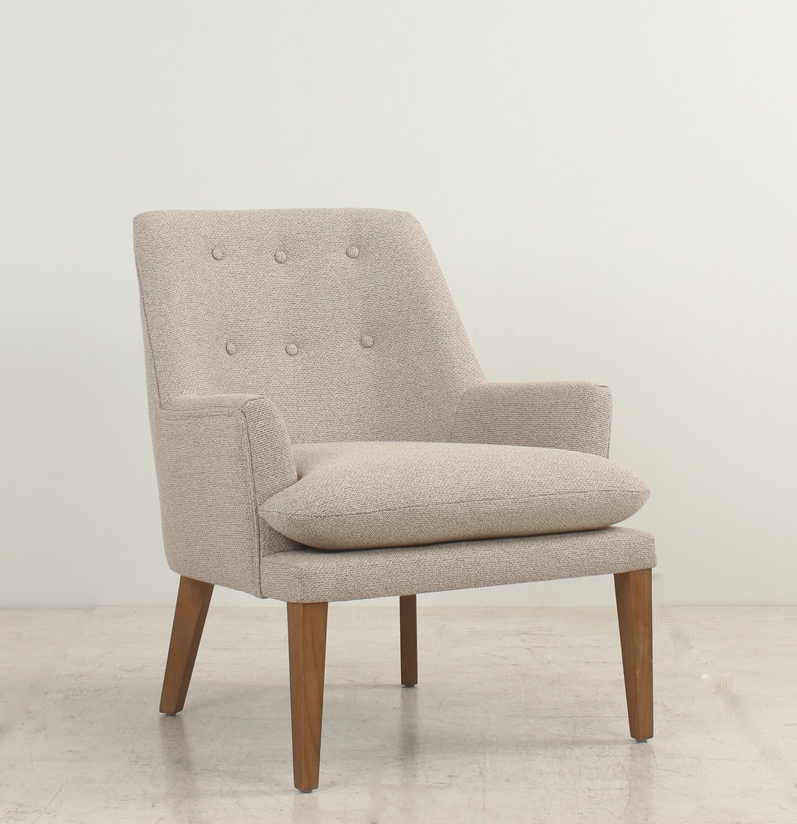 Sleepking - Fauteuil / Accent Stoel Irna - Linnen - Zandkleur - Hout