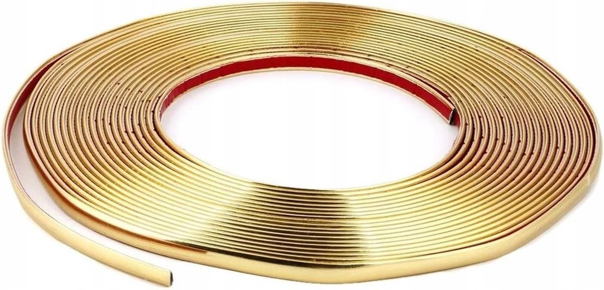 Gouden Flexibele Wandbekleding met Zelfklevende Rand voor Tegels, Spiegels en Kasten - 10m x 8mm