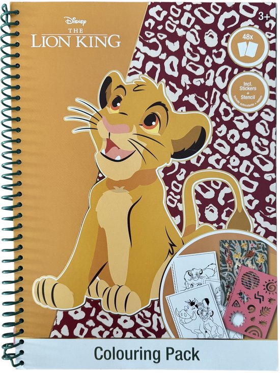 Kleurboek Disney LION KING met stickers en stencils 48 paginas vol met LION KING