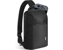 Sling Crossbody Bag voor Switch 2, OLED en Steam Deck – Beschermende Reistas met 8 Game Card Slots en Minimalistisch Ontwerp voor 11″ iPad Pro en Air, Zwart