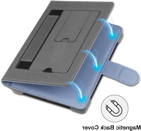 Universele Hoes voor 6-16,8 inch E-Readers zoals Kobo, PocketBook en Sony - Leren Standcase in Paars, Ideaal voor Kindle Paperwhite en Kobo Clara HD van Universele — afbeelding 2