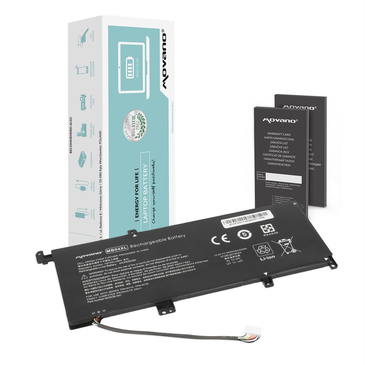 Movano - Batterij - HP Envy 15-AQ - Li-Ion - 500 Cykli