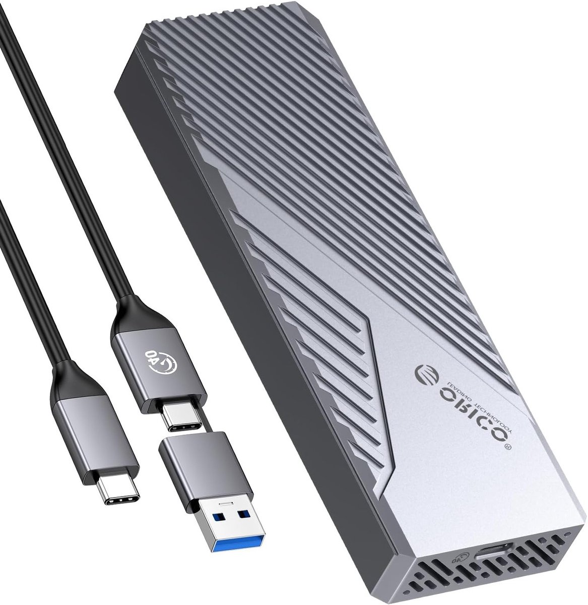 M.2 NVMe SSD Behuizing tot 3500MB/s met Ventilator, USB C Aluminium voor PCIe 2230 2242 2260 2280 SSDs, Thunderbolt 4/3 en USB 4.0 Compatibel