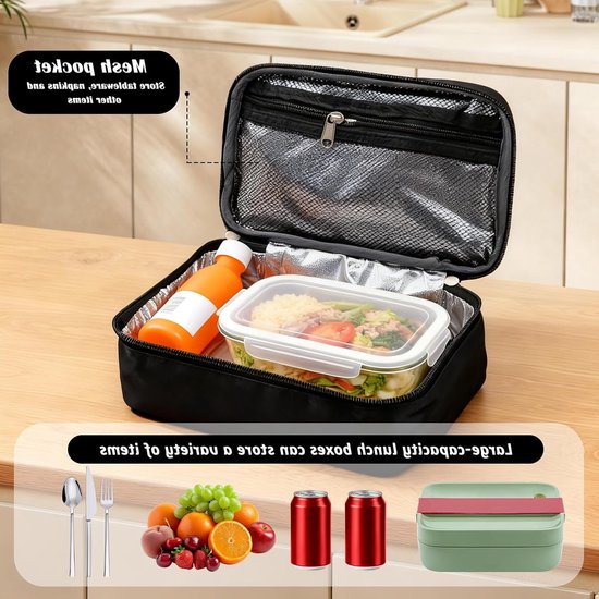 Vouwbare koelbox voor lunch, 4L geïsoleerde tas voor werk, picknick en sport - ideaal als cadeau voor vrouwen en mannen — afbeelding 2