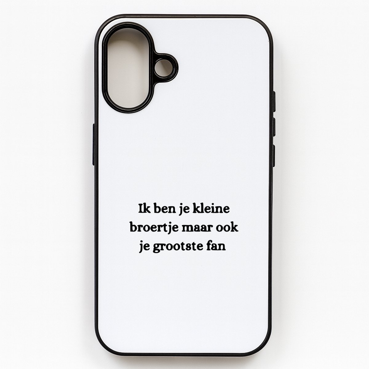 Hacebo® - Ik ben je kleine broertje maar ook je grootste fan telefoonhoesje - Quotes - Familie vrienden - telefoonhoesjes - Cadeau - hoesje geschikt voor iPhone 16