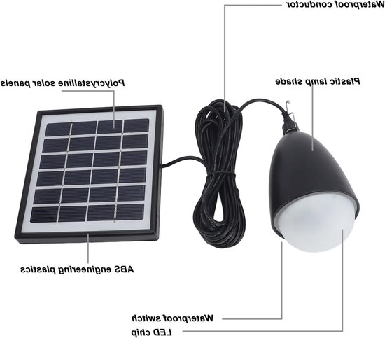 Dailygoody - Zonne-lampen voor kippenhok - Draagbare zonne-energie - Energiezuinig en praktisch - Outdoor LED - Oplaadbare lamp voor camping - Geschik... — afbeelding 3