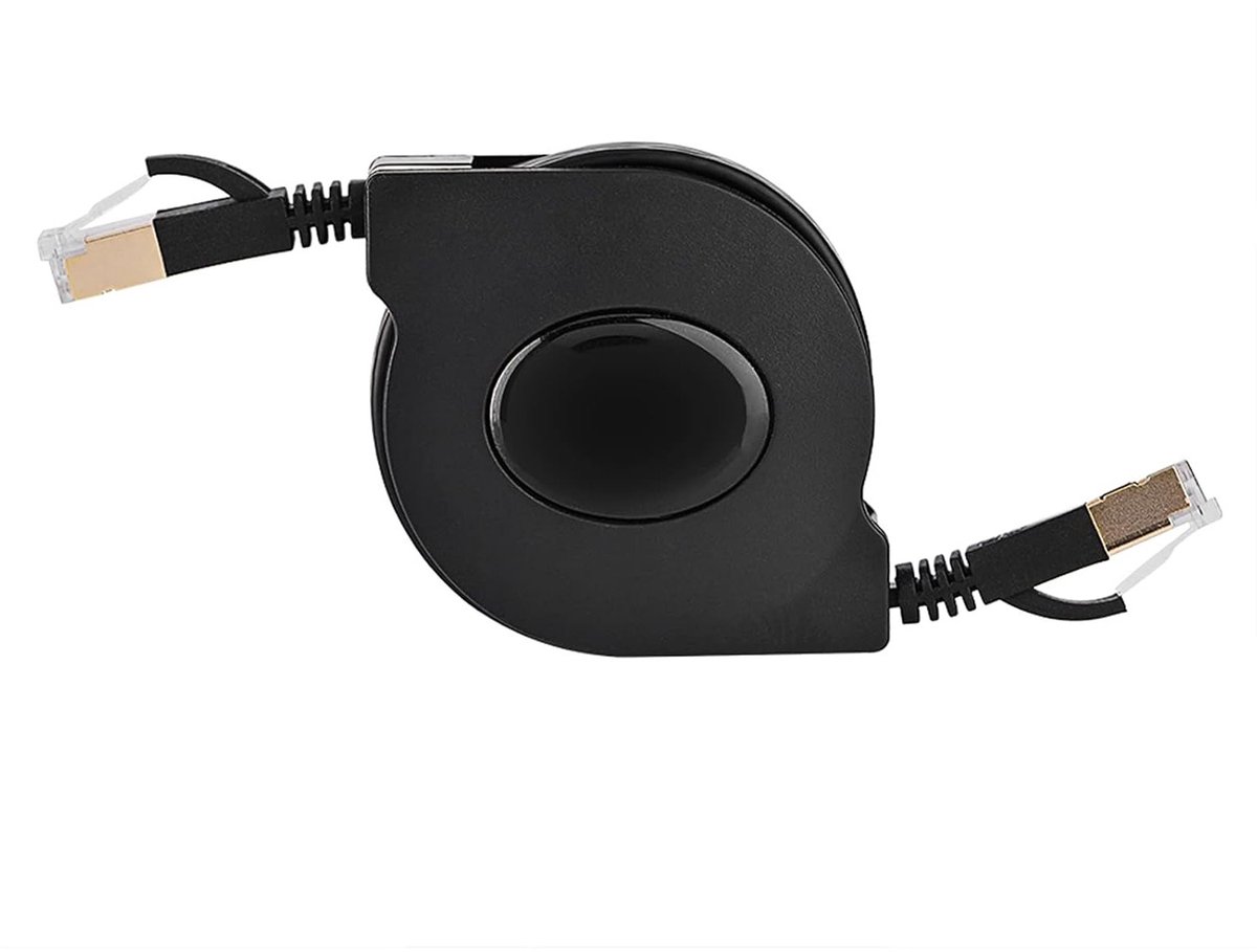 Retractable CAT7 RJ45 Ethernetkabel 600MHz - Plat, Afgeschermd, Ideaal voor Laptop, Computer en Router