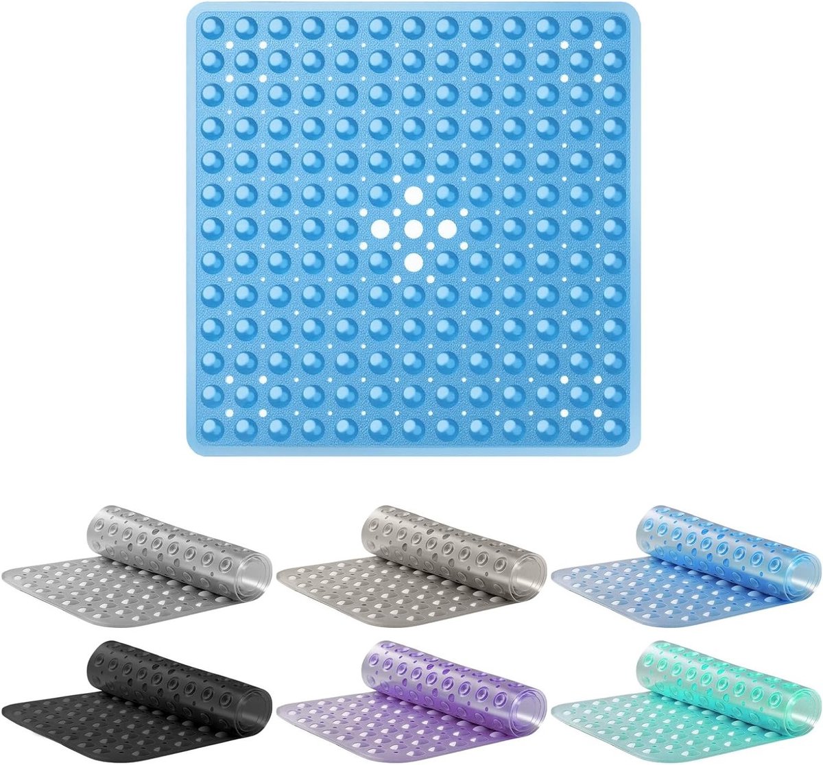 Antislip Douchemattens voor Veiligheid en Comfort - Transparante Blauwe Douchemats voor Badkamer