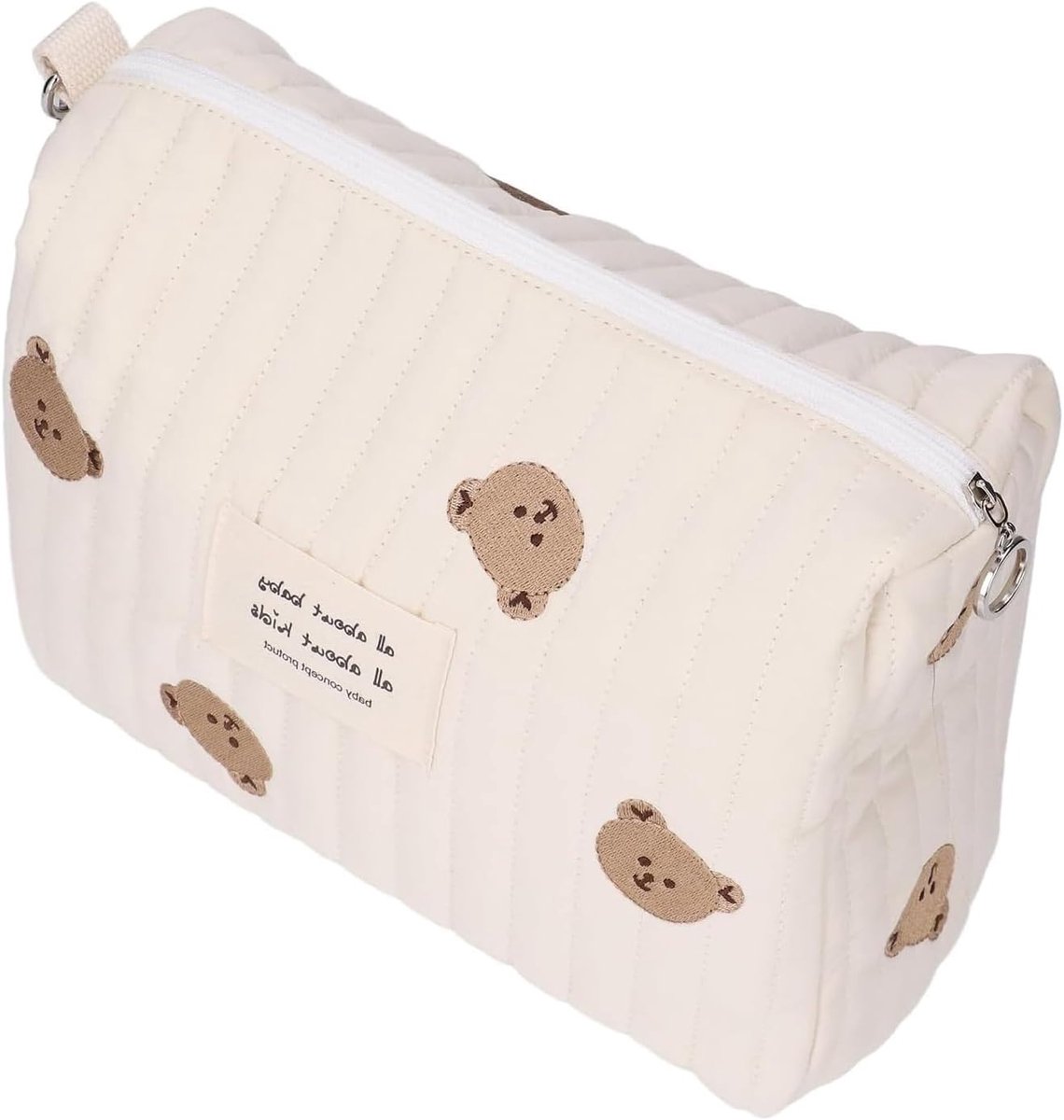 Organiser voor Luiertassen - Kleine en Wasbare Mini Tas met Rits voor Luiers, Natdoeken en Speelgoed, Schattige Berenprint
