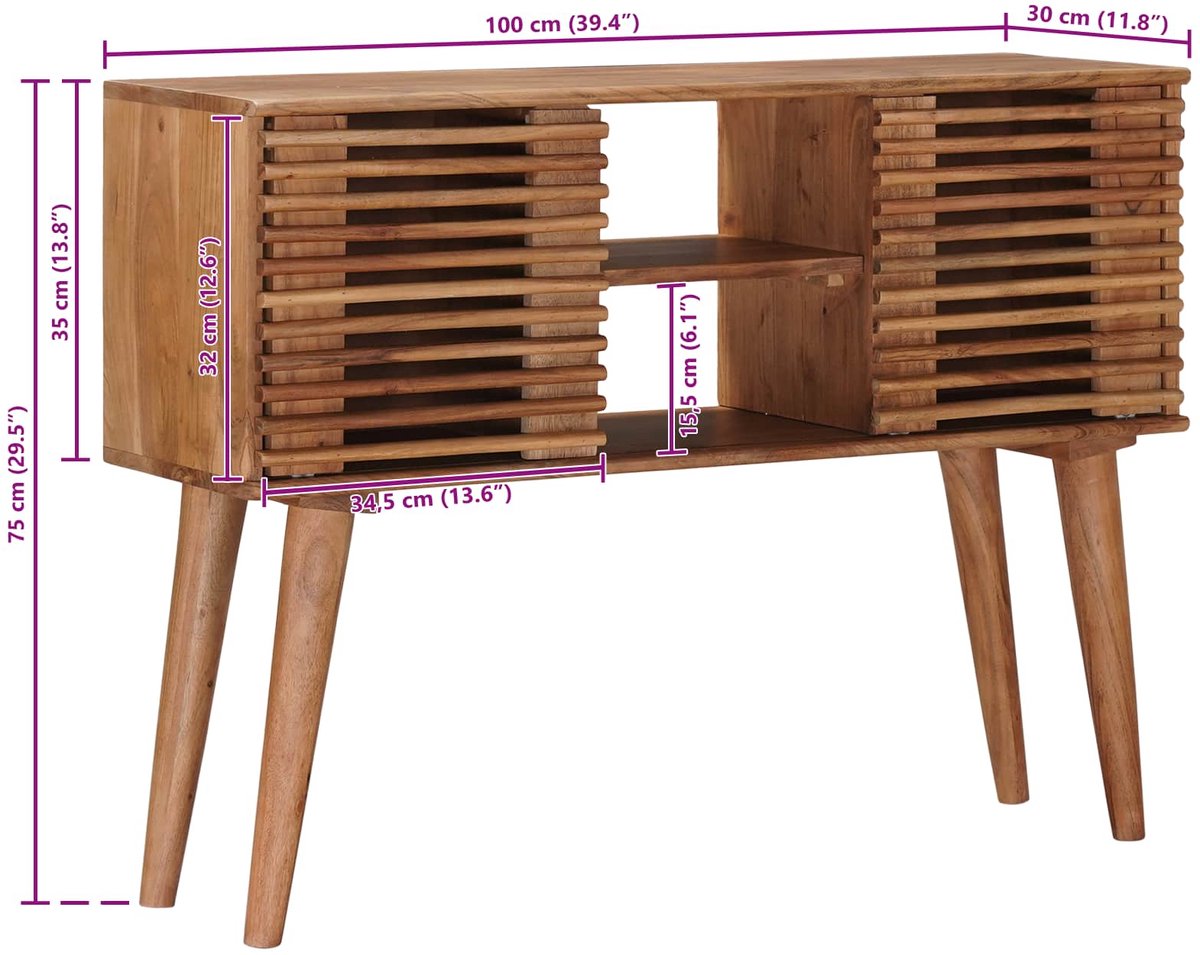 vidaXL Handgemaakte - Salontafel - Teak - bruin - 100 - x - 30 - x - 75 - cm Teakbruin