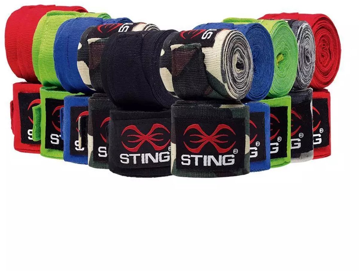 STING Boksbandage | meerdere kleuren en lengte | Zwart (Maat: 4.5)