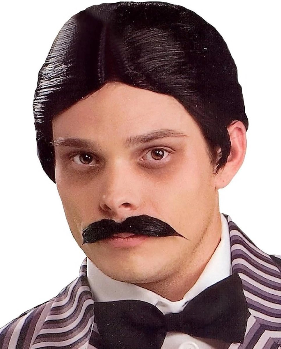 Familiewig voor mannen: Zwarte Halloween kostuumwens, Cosplay en feestaccessoires voor een geslaagd themafeest