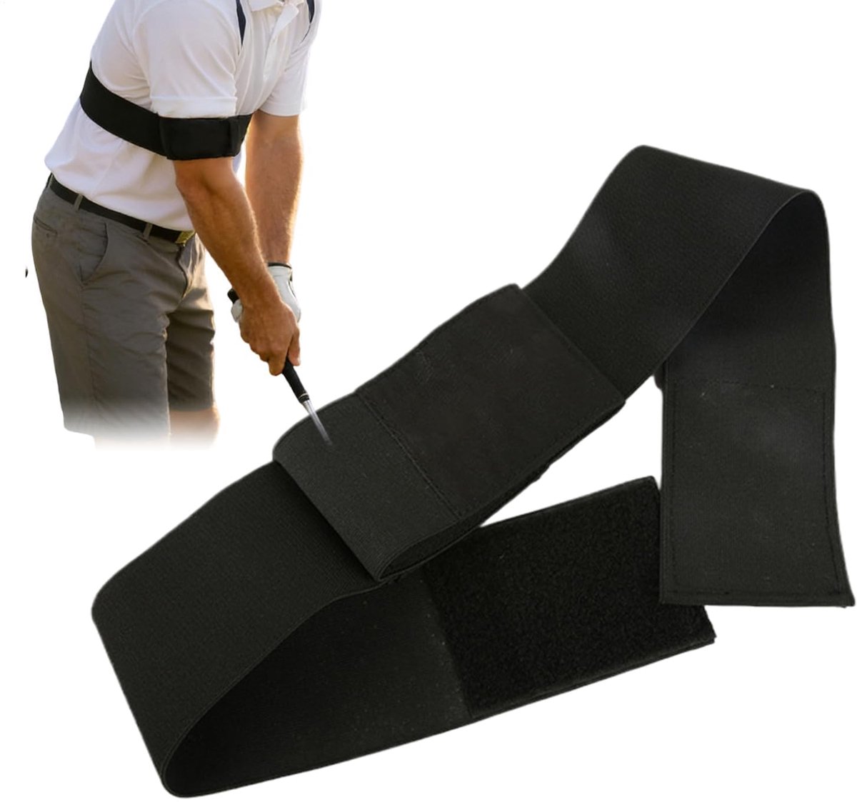 carmdering - Golf Swing Band - Swing Training Band - Trainingshulpband - Elastisch nylon, verstelbaar, opvouwbaar - Verbeter precisie, geschikt voor alle spelers - Lichtgewicht, past in elke golfbag - Ideaal cadeau voor beginners