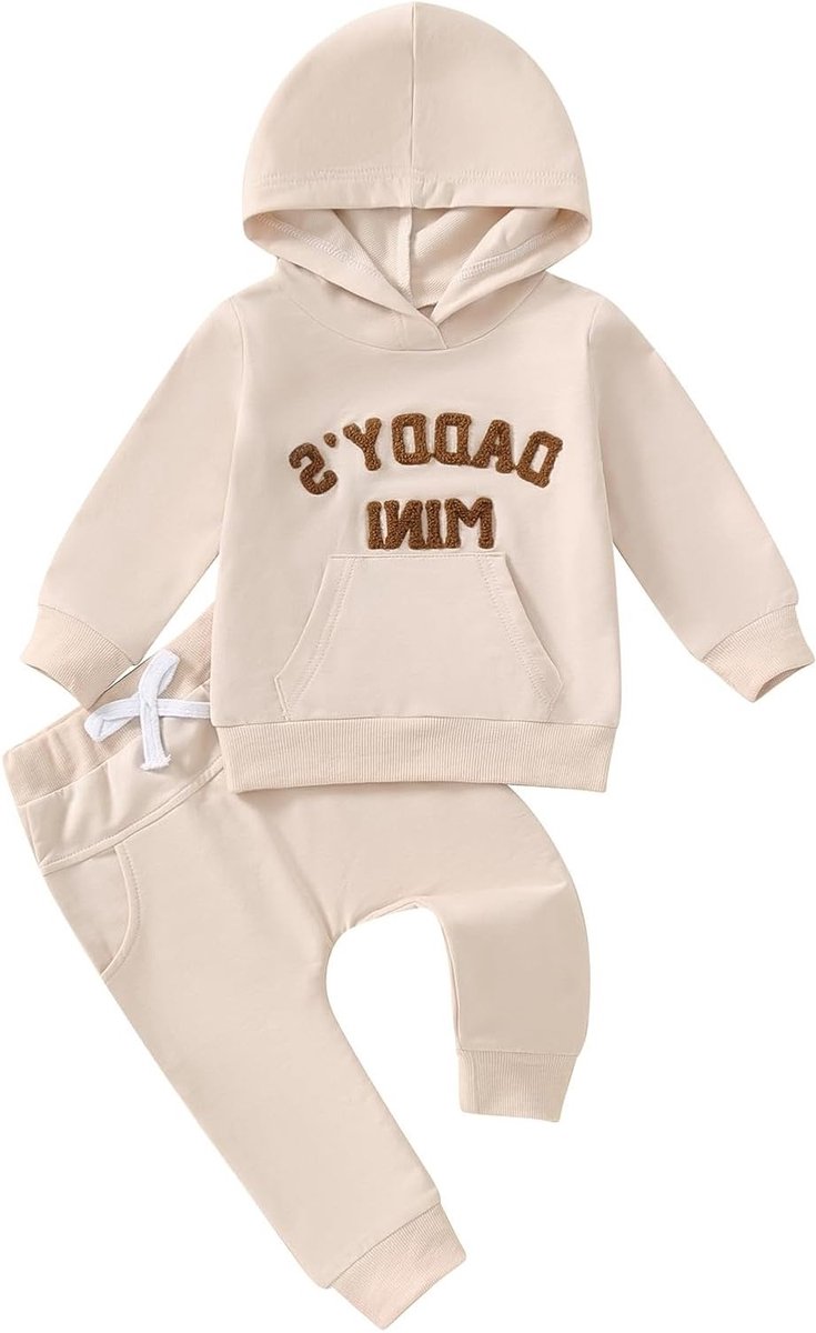 Lange Mouwen Baby Jongens Kleding Set, Hoodie en Broek, Twee-Delige Sweater Set voor Pasgeborenen en Peuters, Comfortabele Babyoutfit 0-3 Jaar