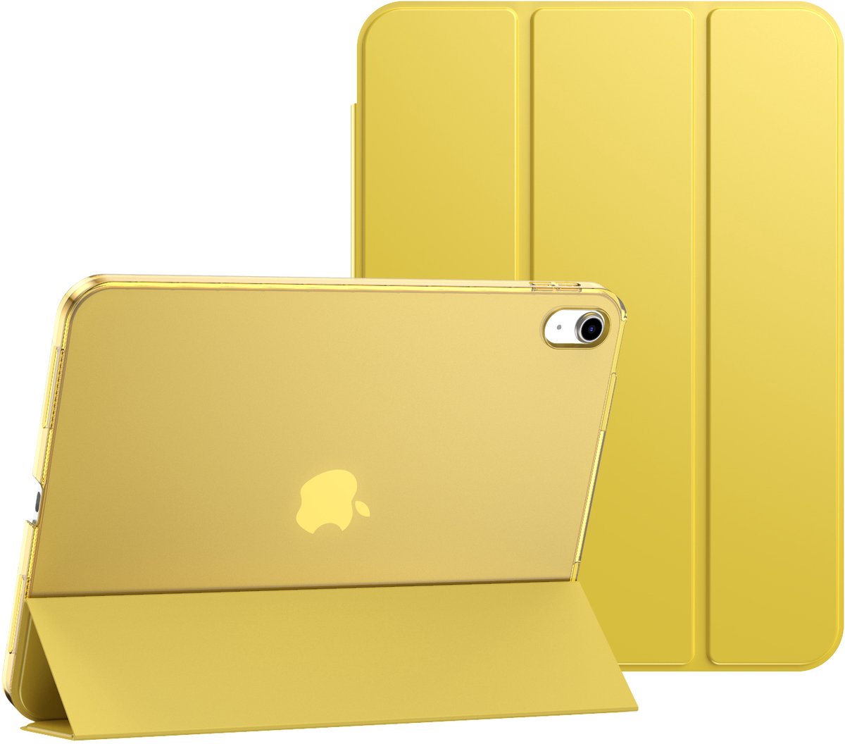 IYUPP Tablet Hoes Geschikt voor iPad 11 2025 A16 / iPad 10 2022 10.9 inch Hoesje - Trifold Bookcase - Auto Sleep/Wake - Hard Back - Geel