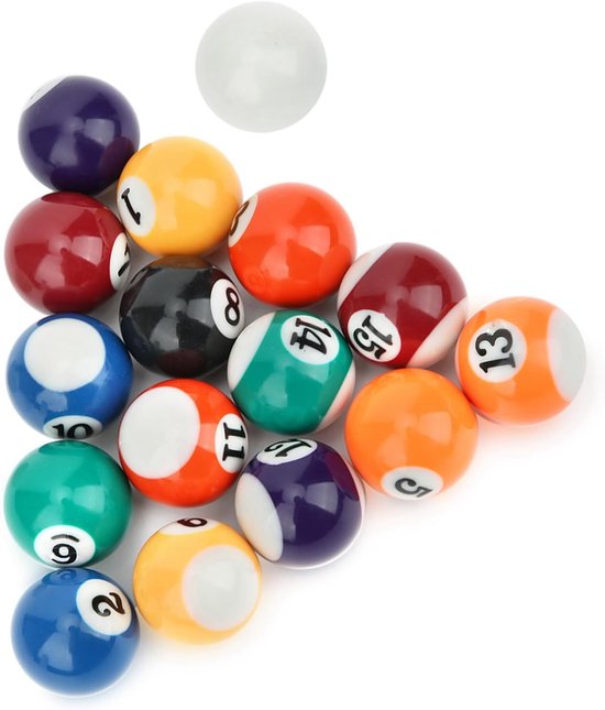 Mini Biljartbal Set - Biljartballen Pack - Spelplezier Thuis - Hars Materiaal - 32 MM - Multicolor van mini — afbeelding 5