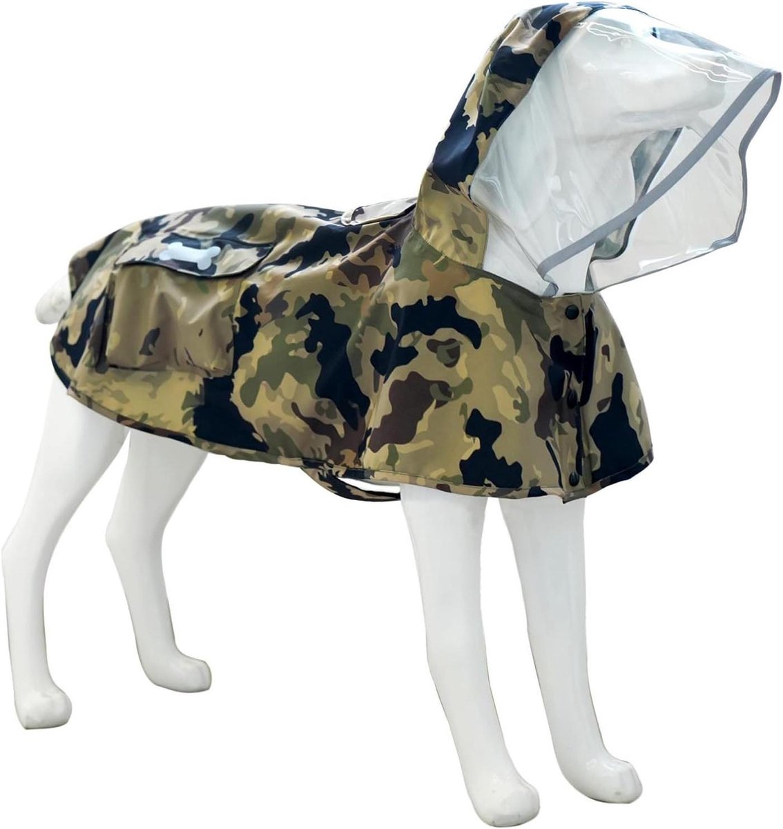 Hondenregenjas - Huisdier regenkleding - Hond uitlaten - Reflecterende strips - X-Large - Camo