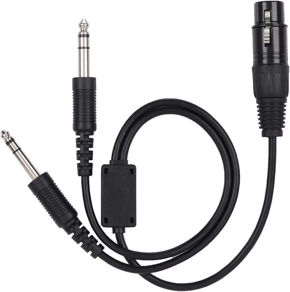 XLR naar GA Dual Plug 5 Pin Headset Adapter Kabel voor Aviatiek Hoofdtelefoon - Zwart, Duurzaam en Flexibel