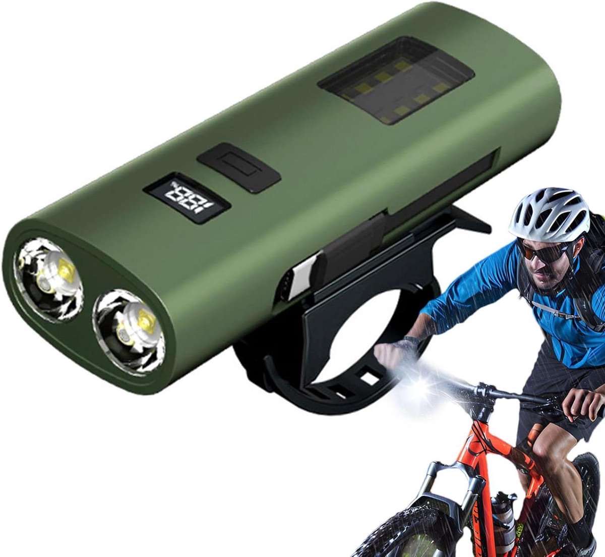 Fietsverlichting - Fietslamp Nacht - Veilig Fietsen - Multifunctioneel Hulpprogramma - 18.4 x 10.7 x 4.3 cm - Niet gespecificeerd