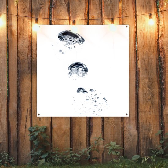 Grandes bulles d'air dans l'eau affiche de jardin 100x100 cm - Toile de jardin / Toile d'extérieur / Peintures pour l'extérieur (décoration de jardin)