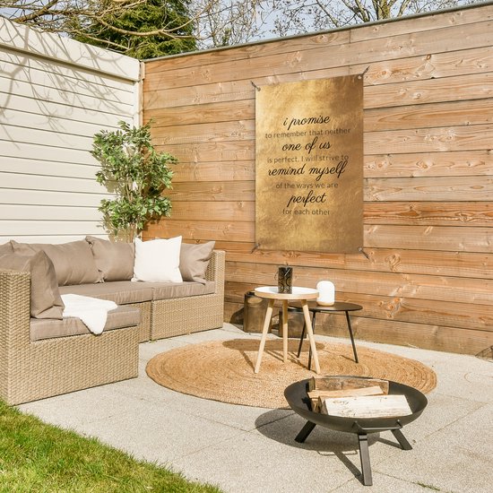 Posters de jardin extérieur Citations - Proverbes - 'Je promets de me rappeler qu'aucun de nous n'est parfait' - 60x90 cm - Toile de jardin - Affiche extérieure