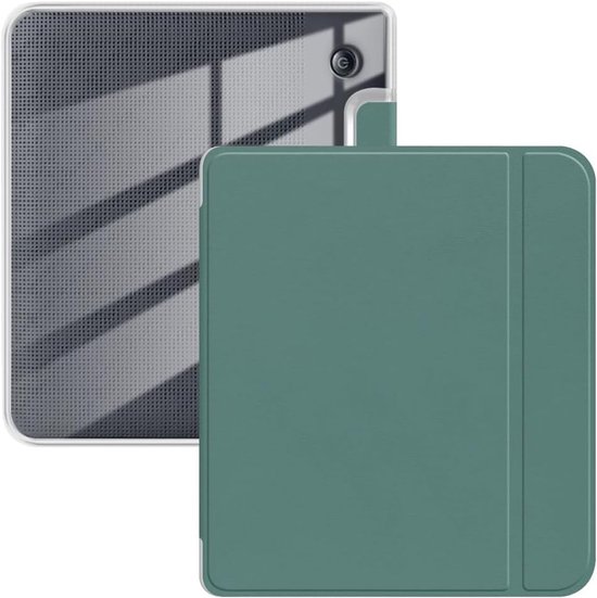 Transparante TPU Beschermhoes Geschikt voor 7 inch Kobo Libra Colour - Ultra Duidelijk Zacht Achtercover - Auto Slaap/Wake Functie - Donkergroen van Merkloos — afbeelding 3