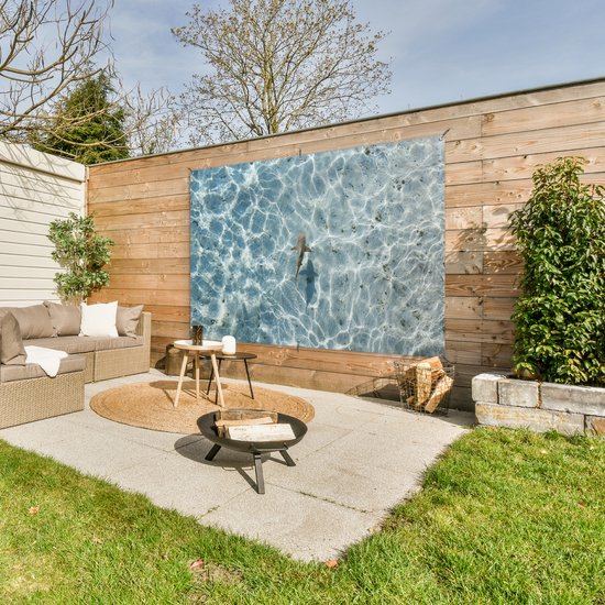 Décoration murale Requin en eau peu profonde - 180x120 cm - Poster de jardin