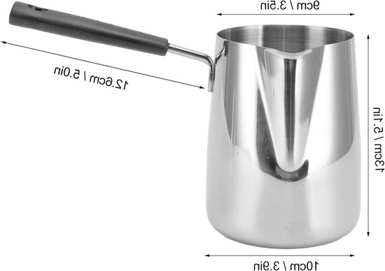 Stovetop Mocha Pot van 1000ml voor Arabische Koffie, RVS Espresso Koffiekan en Melkpan — afbeelding 5