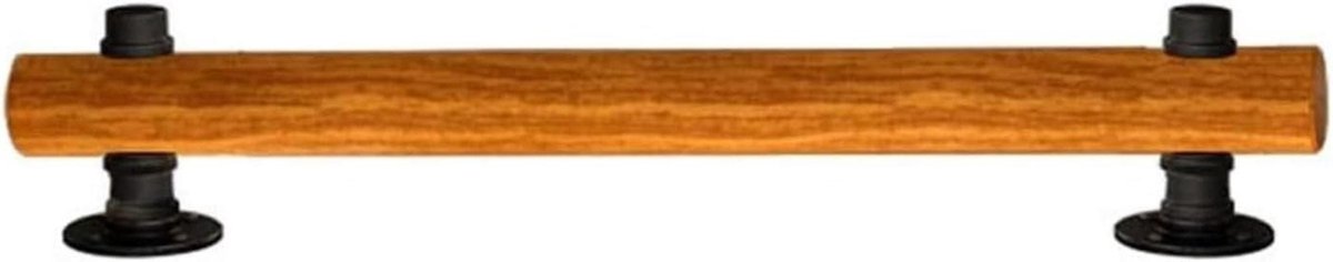 Trapleuning - Steunbeugel Hal - Meer Veiligheid - Massief Hout RVS - 100 cm - Natuurlijk