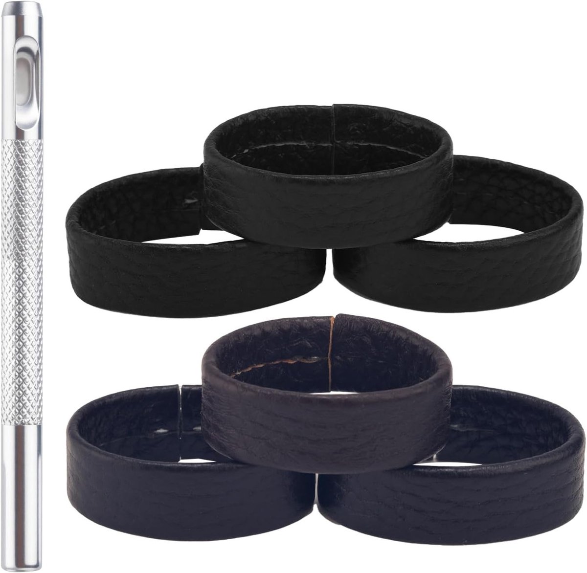 6 Stuks Echte Leren Lussen voor Riemen met 4mm Gat - Geschikt voor 2.8-4cm Brede Riemen en Bandjes, Duurzaam en Stijlvol Accessoire