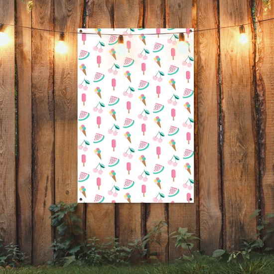 Affiche jardin - Toile jardin - Posters de jardin extérieur - Été - Pastel - Motif - 80x120 cm - Jardin