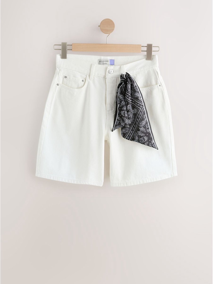 Next - Dames - Denim bermudajortshort - Wit