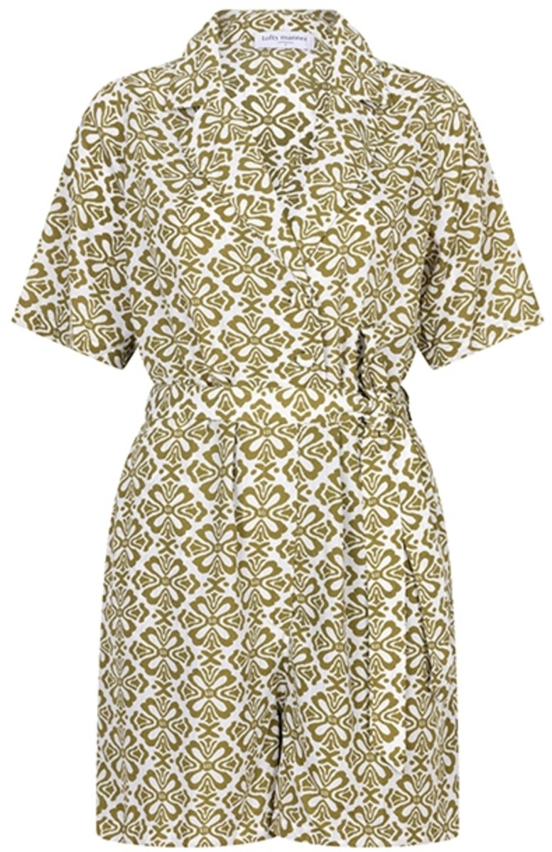 Lofty Manner Jumpsuit Playsuit Franceska Qc25 472 Green Element Print Dames Maat - XS