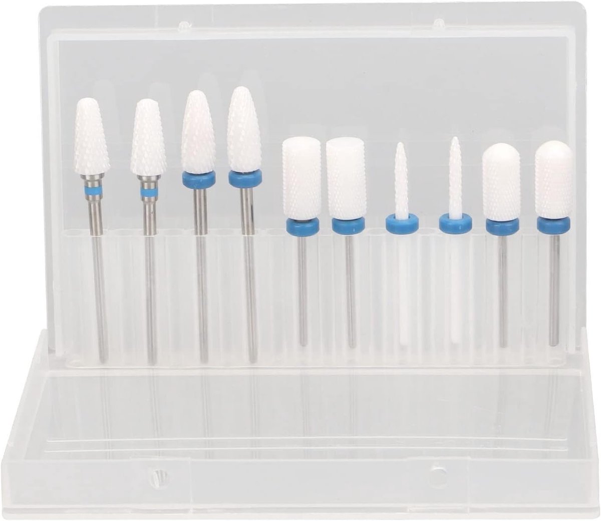 Professionele Set van 10 Keramische Nagelvijl Bits voor Manicure en Acryl Nagels, Ideaal voor Nagelverzorging en Nagelkunst