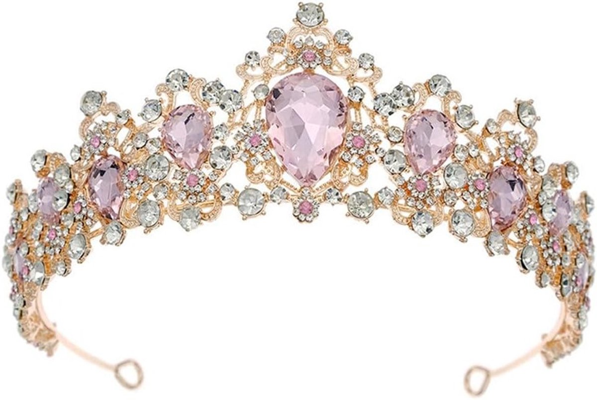 Elegante tiara met blauwe rhinestones, perfect voor bruiloften en speciale gelegenheden, schitterende kroon voor dames en meisjes