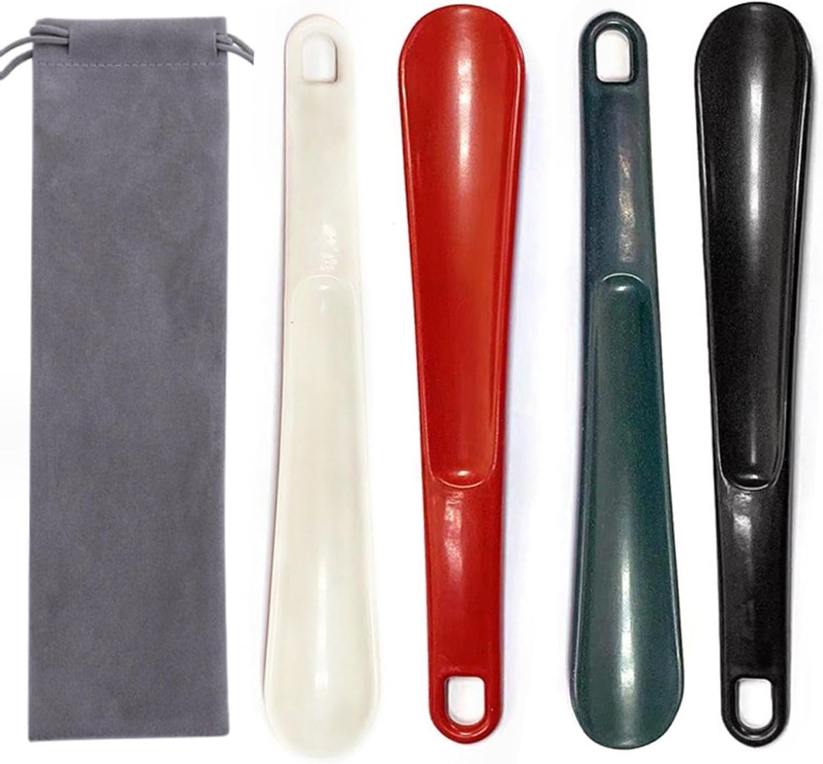 Schoenlepel van kunststof, 26 cm, gladde oppervlakte, met ophanggaten, ideaal voor mannen, vrouwen en kinderen in diverse kleuren zoals wit, rood, groen en zwart.