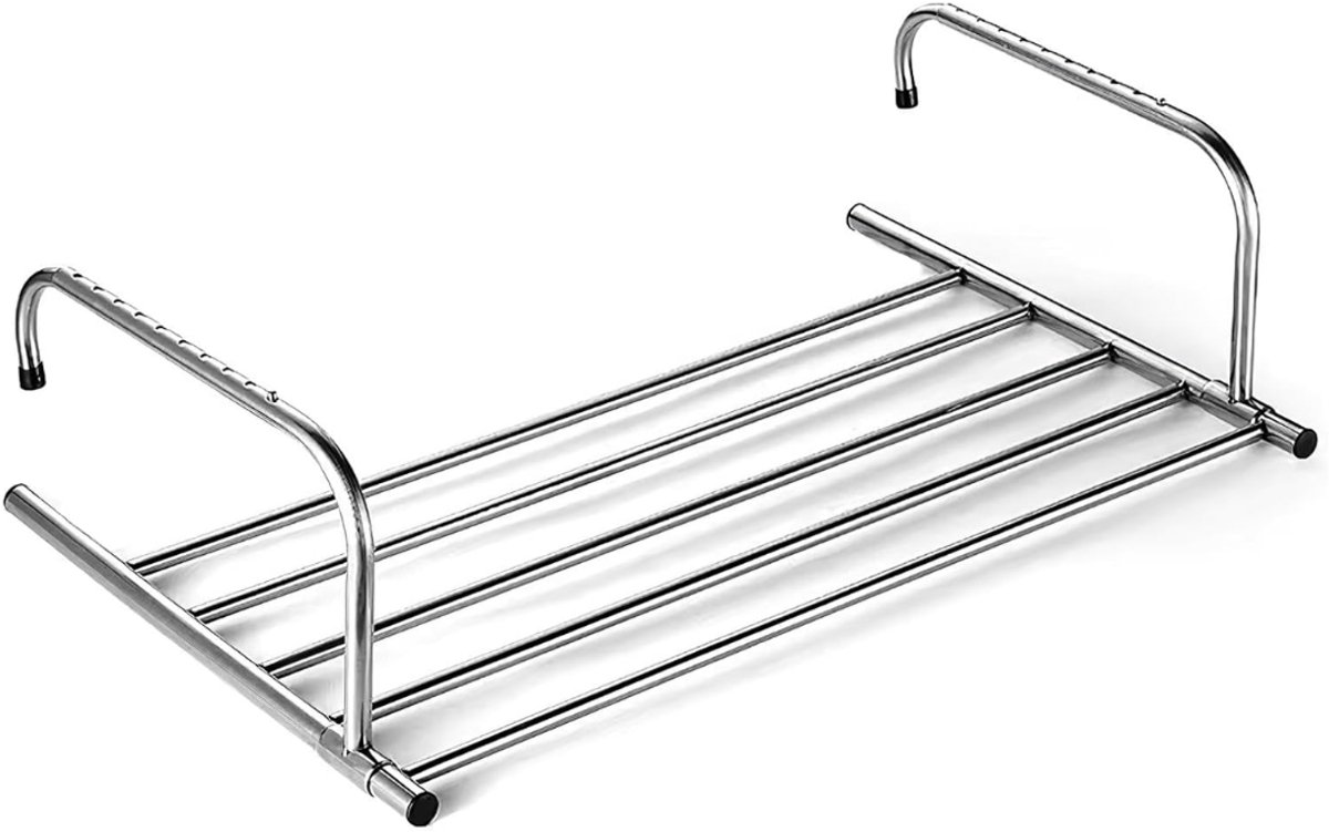 HEZIVO® Wasrek Hangend Trapgat - Droogrek Ophangbaar - Voor Radiator, Deur, Balkon - Uitschuifbaar 42-73 cm