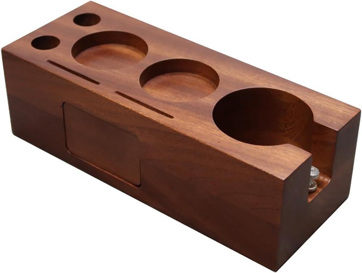 Espresso Tamp Station - Koffie Organizer - Espresso Bereiden - 5-in-1 Ontwerp - 51-58mm - Houtkleur