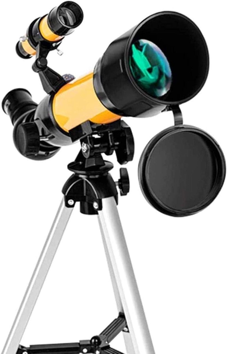 Astronomische Telescoop - Reis telescoop - Sterren kijken - Inclusief 2x Barlow - 70 mm objectief - Zwart