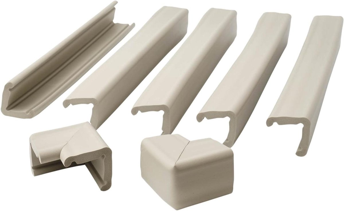 Open Haard Bescherming - Rand Hoeken - Babykamer Inrichten - Schuim Met Hoge Dichtheid - 5x 45cm - Neutrale Kleur