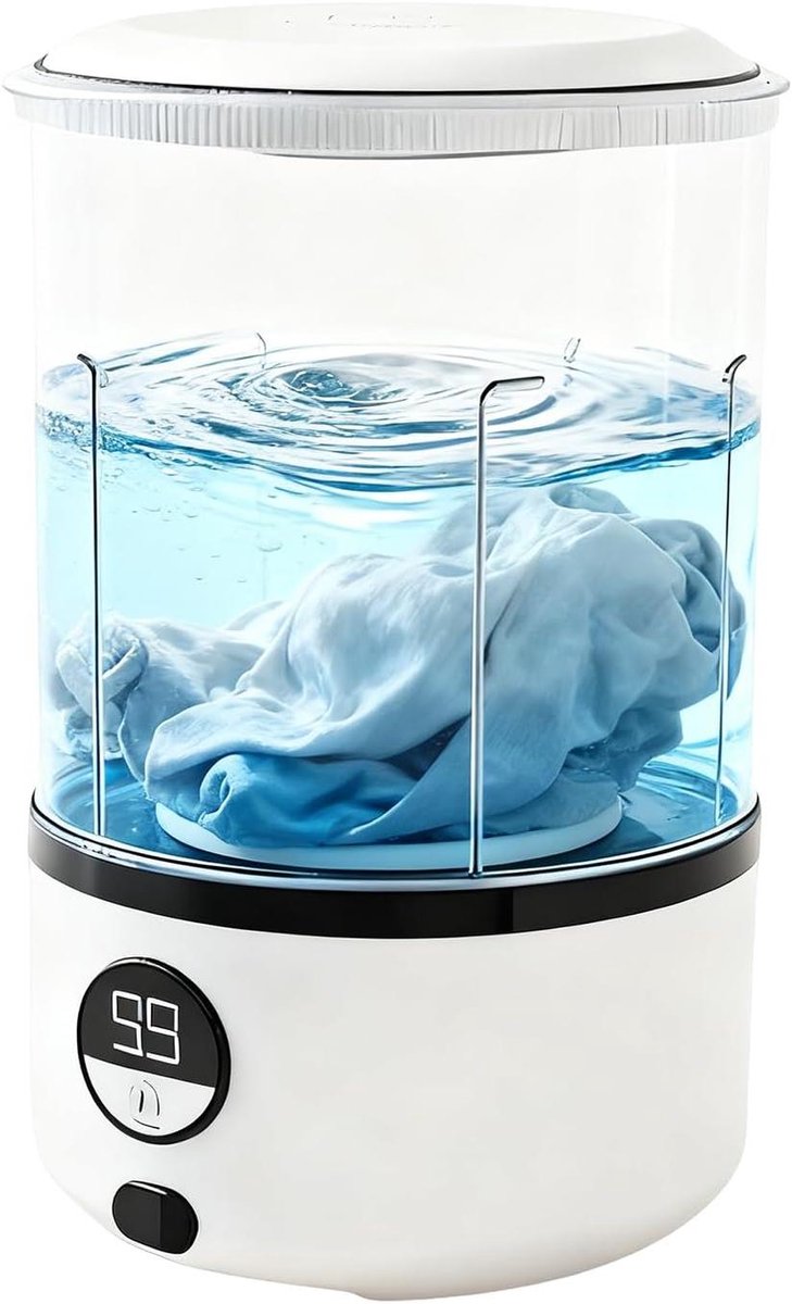 Kleine wasmachine - Mini reiniger - Hygiënisch reinigen - Draadloze energiebesparing - 235 cm hoog - Wit