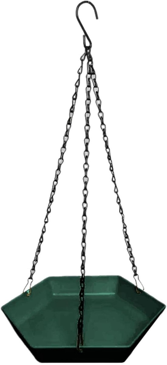 Voederdispenser Buiten - Vogelvoederbak Hangend - Vogels Voeren - Weerbestendig Materiaal - 24 x 24 x 6 cm - Bruin