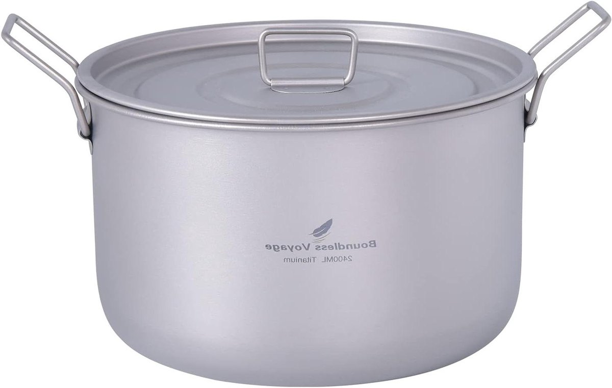 Titanium Pot - Kampeerpan Kookset - Buiten Koken - Rivetless Connection - 2.4 Liter - Titanium