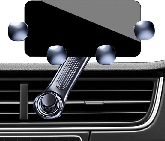 Telefoonhouder Auto - Ventilatiehouder Smartphone - Veilig Navigeren - Zwaartekracht Mechanisme - 360 Graden - Zwart