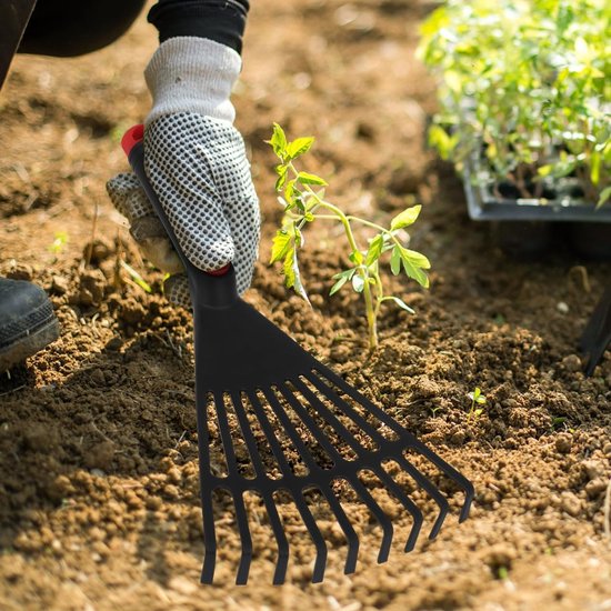 Thijox - Tuinhark Bladhark Vegen Bladgrijper Hark Tuinhandgereedschap Camping Hark Griphark Pijn Bladbreker Kleine Knoppen Grashark Reusable Plastic van Thijox — afbeelding 4